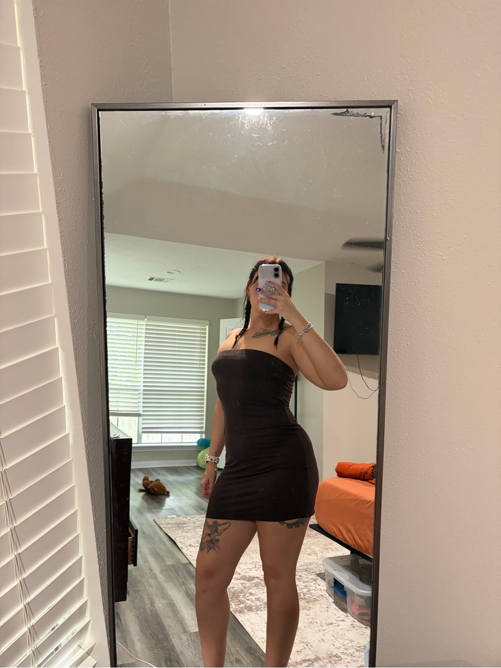 NWT Reformation Strapless Brown Bodycon Mini Dress